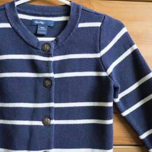 Baby Gap Navy Nautical Stripes Cardigan 18M-24M